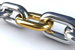 Chain with golden link